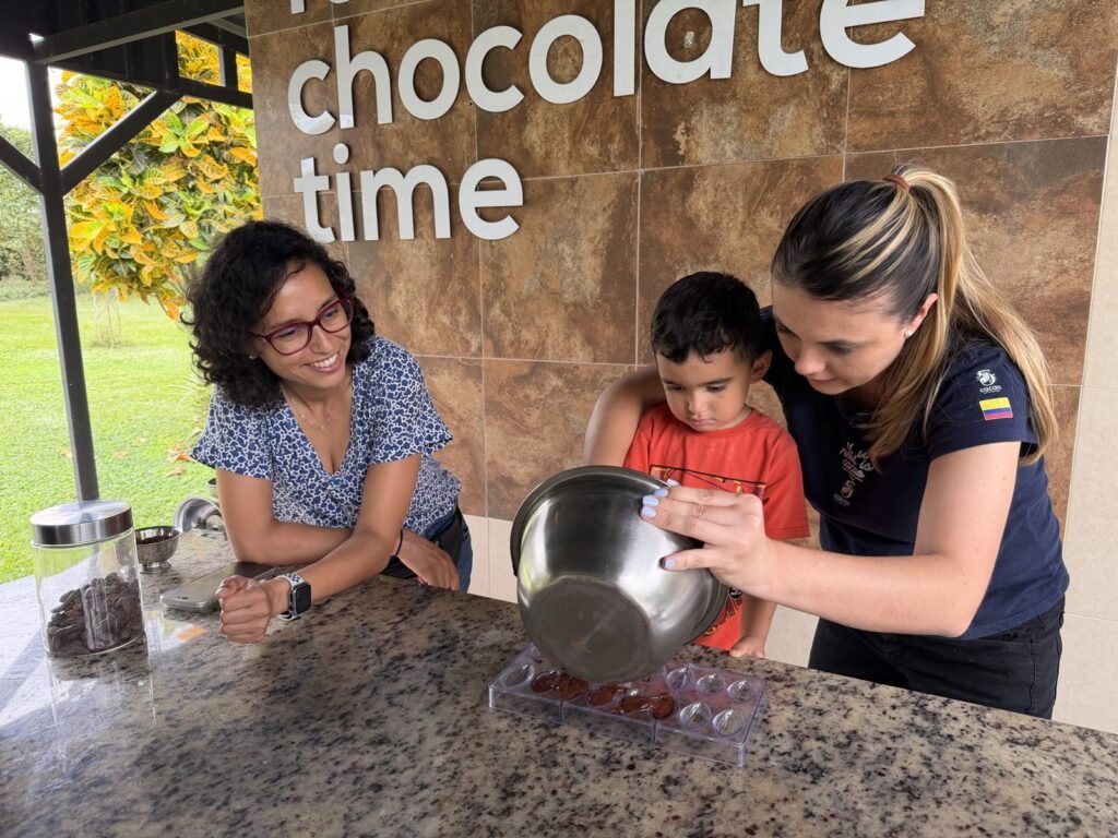 Preparando el chocolate en el taller