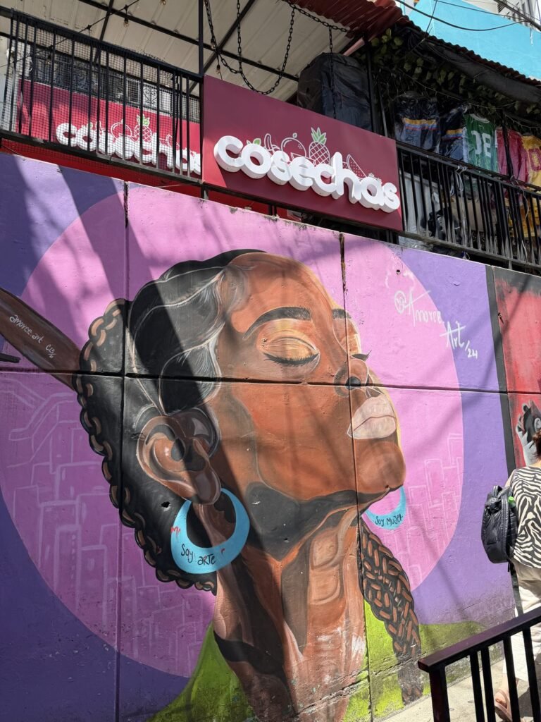 Uno de los grandes murales de la Comuna 13
